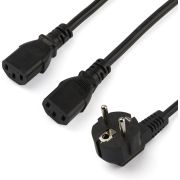 StarTech.com C13 voedingskabel Schuko CEE7 naar 2x C13 2 m