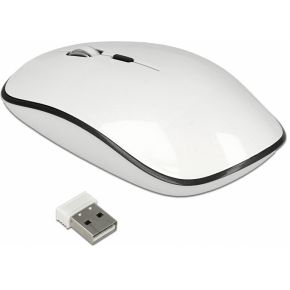 Delock 12533 Rf Draadloos Optisch 1600Dpi Ambidextrous Wit Muis delock kopen in de aanbieding