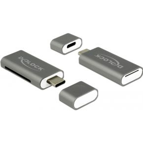 Delock 91742 Grijs Usb 30 31 Gen 1 Type C Geheugenkaartlezer delock kopen in de aanbieding