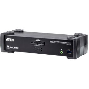 Aten 2-poorts USB 3.0 4K HDMI KVMP© Schakelaar met Audiomixer-modus