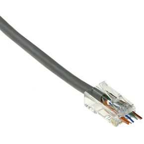 ACT RJ45 (8P/8C) CAT6 easyconnect unshielded modulaire doorsteek connector voor ronde kabel met mass