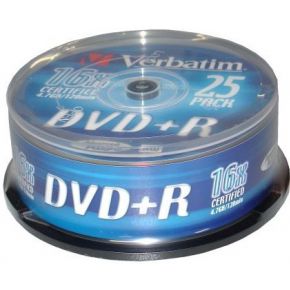 Verbatim DVD+R 16X 25st. Spindle