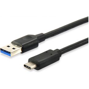 Equip 128343 0.25m USB C USB A Mannelijk Mannelijk Zwart USB-kabel