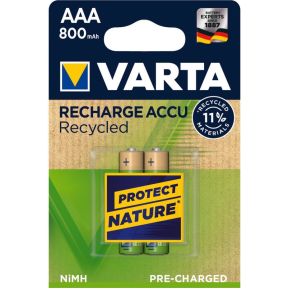 Varta Recycled AAA 800mAh Nikkel-Metaalhydride (NiMH) 800mAh 1.2V oplaadbare batterij/accu