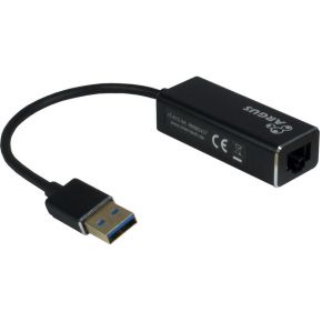 Inter-Tech ARGUS IT-810 USB 3.0 RJ-45 Zwart kabeladapter/verloopstukje