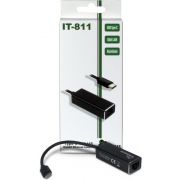 Inter-Tech-ARGUS-IT-811-USB-C-RJ-45-Zwart-kabeladapter-verloopstukje
