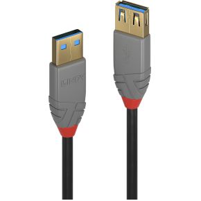 Lindy 36762 2m USB A USB A Mannelijk Vrouwelijk Zwart USB-kabel