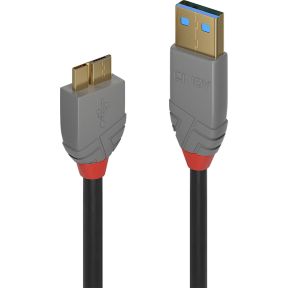Lindy 36766 1m USB A Micro-USB B Mannelijk Mannelijk Zwart USB-kabel