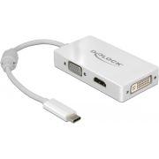 Delock 63924 Adapter USB Type-C male > VGA / HDMI / DVI female wit