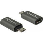 DeLOCK 65927 USB 2.0 Micro-B USB Type-C Antraciet kabeladapter/verloopstukje