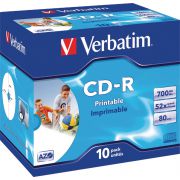 Verbatim CD-R 52x 10st. Jewelcase Printable