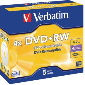 Dvdrw Verbatim 4X 5St Jewelcase verbatim kopen in de aanbieding