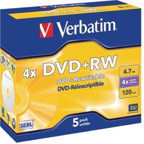 DVD+RW Verbatim 4X 5st. Jewelcase