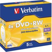 DVD+RW Verbatim 4X 5st. Jewelcase