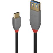 Lindy 36895 0.15m USB-A Vrouwelijk naar USB-C Mannelijk USB-kabel