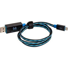 Realpower Usb Amicro B 075M A Micro B Mannelijk Zwart Blauw Kabel realpower kopen in de aanbieding