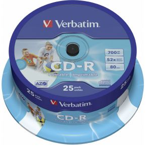 CDR Verbatim 80m. 52x 25st. Spindle Printable