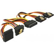 DeLOCK 60147 SATA-kabel 0,15 m SATA 15-pin 4 x SATA 15-pins Zwart, Oranje, Rood, Geel