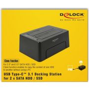 DeLOCK-63957-basisstation-voor-opslagstations-USB-3-2-Gen-2-3-1-Gen-2-Type-C-Zwart