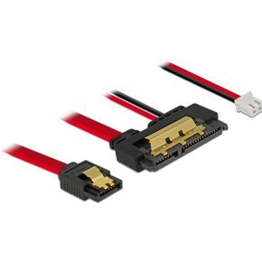 DeLOCK 85242 SATA-kabel 0,3 m SATA 7-pin SATA 22-pin Zwart