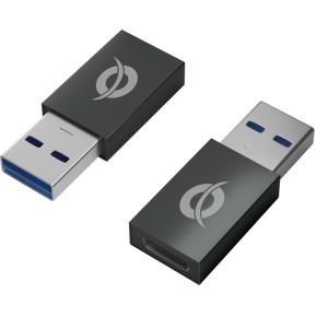Conceptronic DONN10G tussenstuk voor kabels USB A USB C Zwart