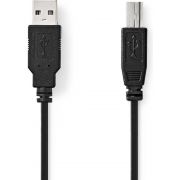 Nedis-USB-Kabel-USB-2-0-USB-A-Male-USB-B-Male-480-Mbps-Vernikkeld-2-0-m-Rond-PVC-Zwart-