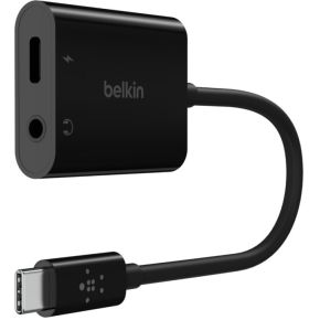 Belkin RockStar 3.5mm Audio- en USB-C laadadap. zwart NPA004btBK