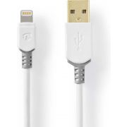 Nedis-USB-Kabel-USB-2-0-Apple-Lightning-8-Pins-USB-A-Male-480-Mbps-Verguld-3-0-m-Rond-PVC
