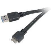 Akasa 1.5m USB 3.0 A/Micro-B USB-kabel 1,5 m USB A Micro-USB B Mannelijk Zwart