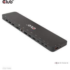 CLUB3D USB Gen1 Type-C Triple Display DP Alt mode Displaylink Dynamic PD Charging Dock met 120 Watt