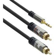 ACT 1,5 meter High Quality audio aansluitkabel 1x 3,5mm stereo jack male - 2x tulp male