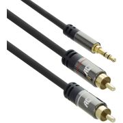 ACT AC3605 audio kabel 1,5 m 2 x RCA 3.5mm Zwart