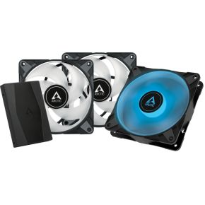 ARCTIC P12 PWM PST RGB 0dB Computer behuizing Ventilator 12 cm Zwart 3 stuk(s)