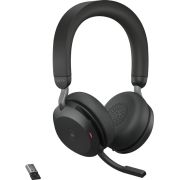 Jabra Evolve2 75 usb-a MS Teams met oplaadhouder (Zwart) Draadloze Headset