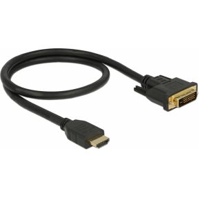 Delock 85651 HDMI naar DVI 24+1 kabel bidirectioneel 0,5 m