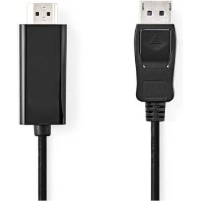 Nedis DisplayPort-Kabel | DisplayPort Male | HDMI© Connector | 4K@30Hz | Vernikkeld | 1.0 m | Rond | PVC