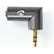 Nedis Stereo-Audioadapter | 3,5 mm Male | 3,5 mm Female | Verguld | Recht | Metaal | Goud / Gunmetal-Grijs
