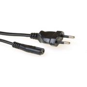 ACT Netsnoer Euro male - C7 female zwart 1 m