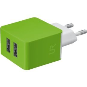 Urban Revolt Dual Smartphone Wall Charger Lime urban revolt kopen in de aanbieding