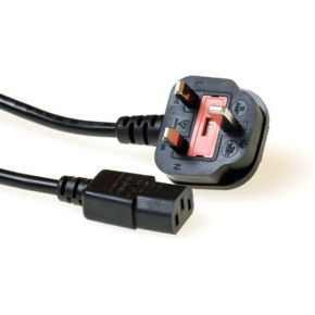 ACT Powercord UK plug - C13 black 1 m Zwart