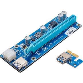 Akyga Riser PCI-E 1x - 16x AK-CA-64 USB 3.0, 6-pin, SATA, 009s Universeel Houder voor videokaart