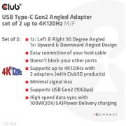 CLUB3D-USB-Type-C-Gen2-Angled-Adapter-set-van-2-4K120Hz-M-V