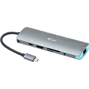 I-tec Metal C31NANODOCKLANPD notebook dock & poortreplicator USB 3.0 (3.1 Gen 1) Type-C Zilver, Turk