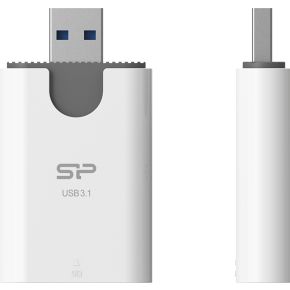 Silicon Power Combo geheugenkaartlezer USB 3.2 Gen 1 (3.1 Gen 1) Type-A Grijs, Wit