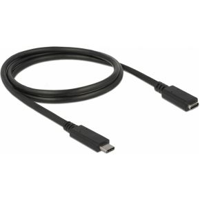 DeLOCK 85533 USB-kabel 1 m USB C Mannelijk Vrouwelijk Zwart