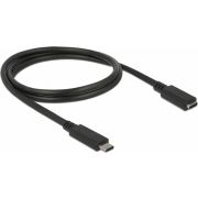 DeLOCK 85533 USB-kabel 1 m USB C Mannelijk Vrouwelijk Zwart