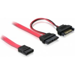 Delock 84418 Kabel Slim SATA female > SATA 7-polig + SATA 15-polig 5 V 50cm