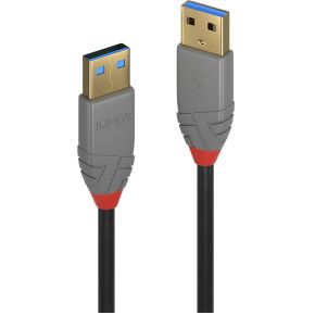 Lindy 36754 USB-kabel 5 m USB A Mannelijk Zwart, Grijs
