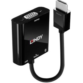 Lindy 38285 video kabel adapter 0,1 m HDMI Type A (Standaard) VGA (D-Sub) Zwart