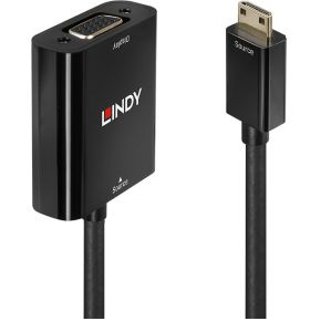 Lindy 38292 video kabel adapter 0,1 m HDMI Type C (Mini) VGA (D-Sub) Zwart